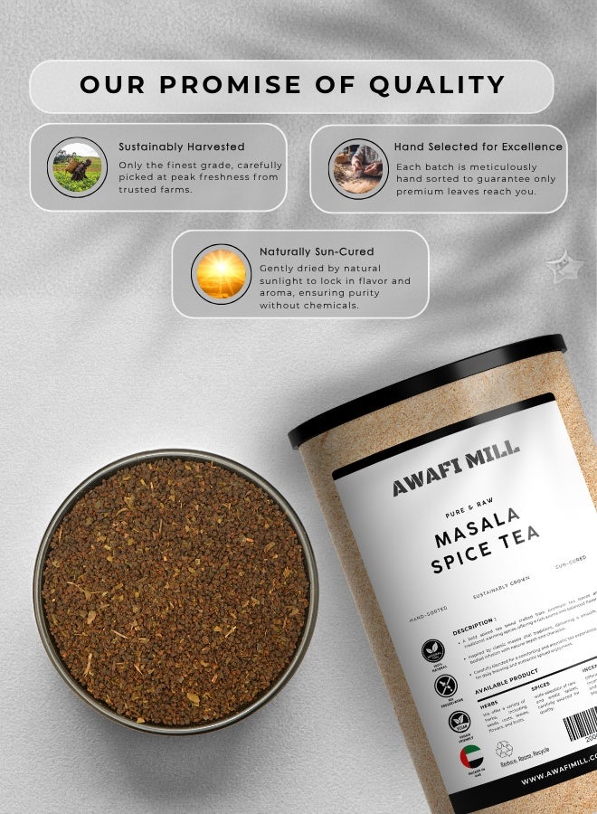 AWAFI MILL Masala Spice Tea (Chai Blend) | Warming Black Tea with Cardamom, Ginger, Cinnamon, Clove & Pepper – Bold and Iced Chai & Lattes - 226 g | 8 Oz - Image 4