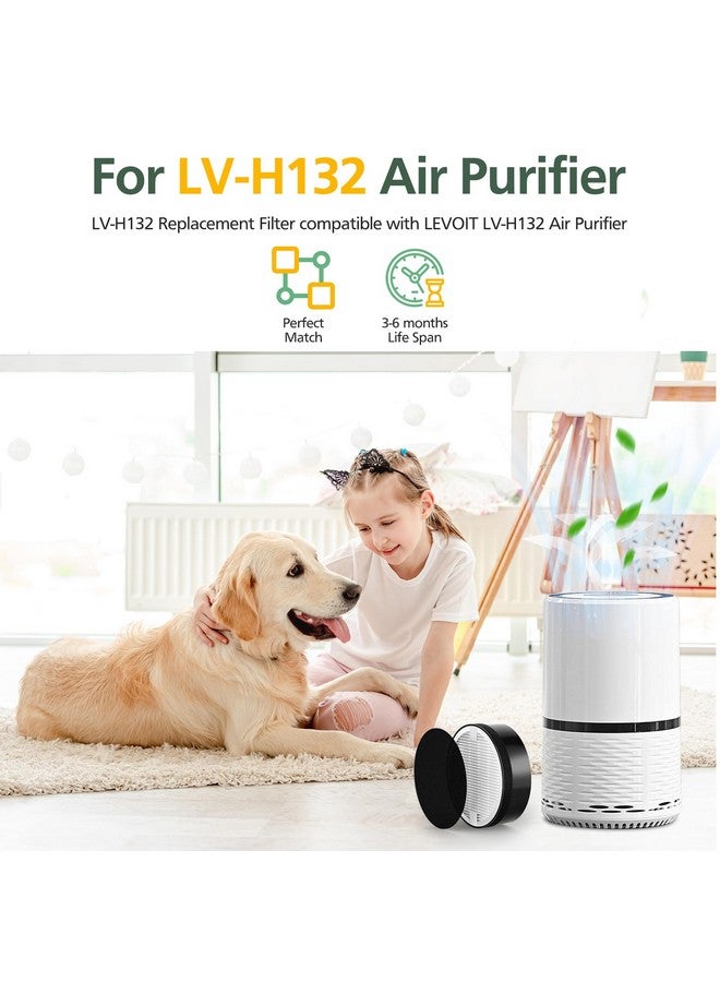 isinlive فلتر بديل LV-H132 متوافق مع جهاز تنقية الهواء LEVOIT LV-H132، فلاتر مسبقة، فلتر HEPA حقيقي H13، فلتر كربون نشط، الجزء رقم LV-H132-RF، عبوة 2 - Image 3