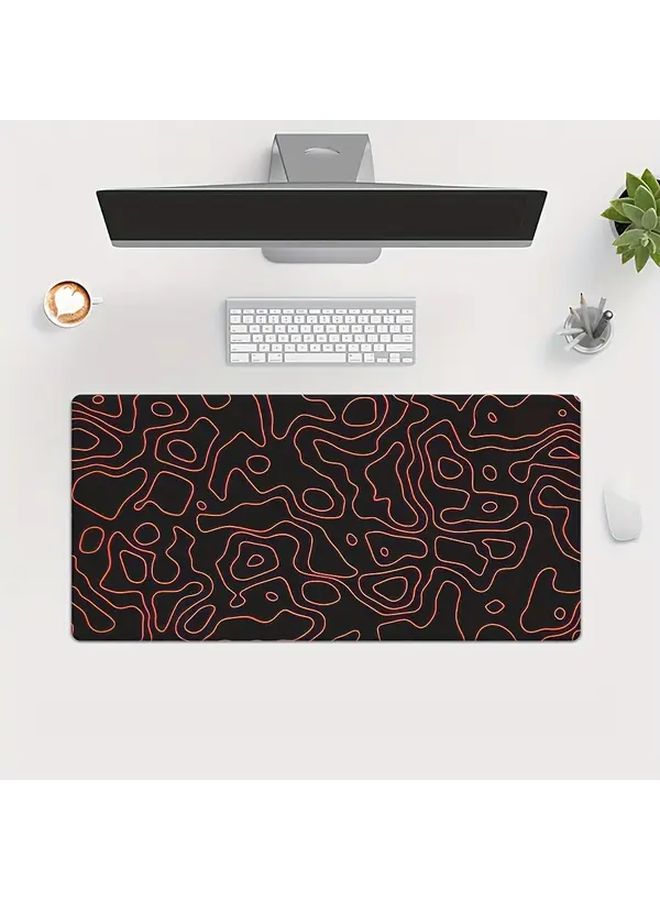 Large 35 4x15 7 Inches Non Slip Mouse Pad Desk Mat Black Abstract Line Geometric Pattern - Image 5