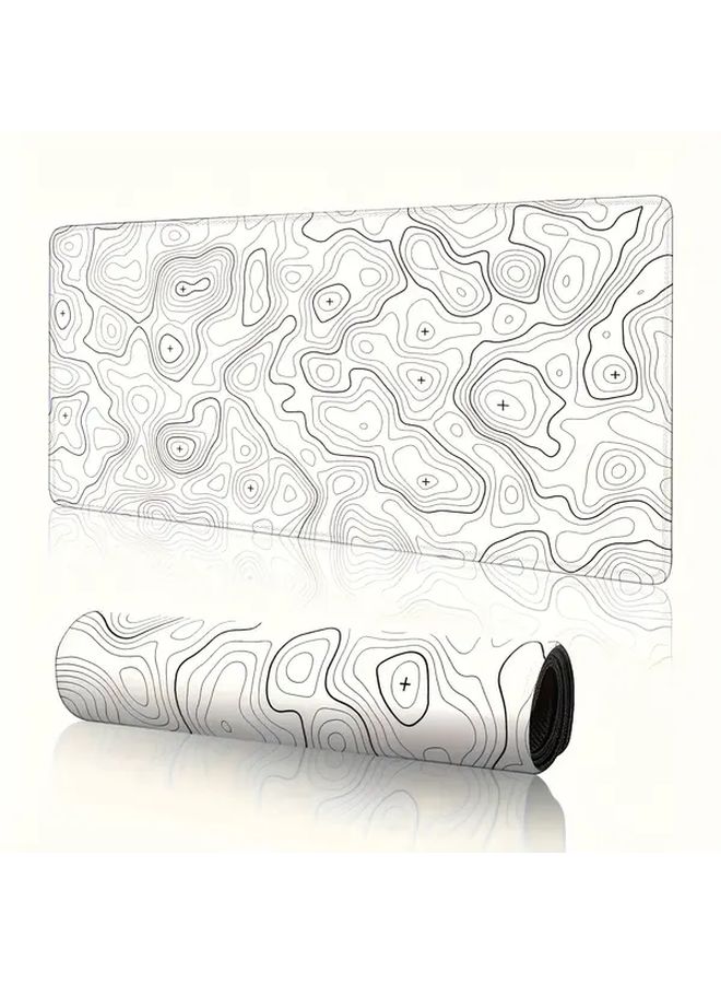Large 35 4x15 7 Inches Non Slip Mouse Pad Desk Mat Black Abstract Line Geometric Pattern - Image 1
