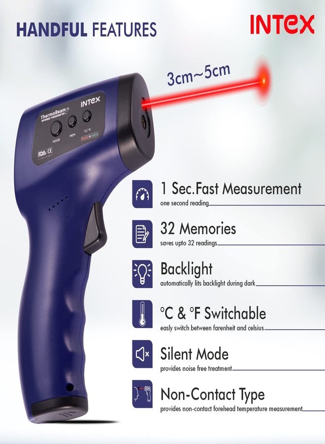 MCP Intex ThermoBeam Infrared Thermometer With Advance Laser Pointing Feature, FDA/CE Approved, Non Contact Digital Thermometer, °C & °F switchable(Pack of 1) - Image 5