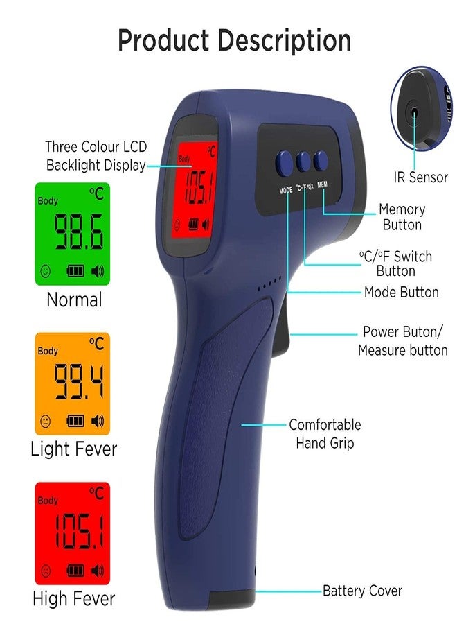 MCP Intex ThermoBeam Infrared Thermometer With Advance Laser Pointing Feature, FDA/CE Approved, Non Contact Digital Thermometer, °C & °F switchable(Pack of 1) - Image 4
