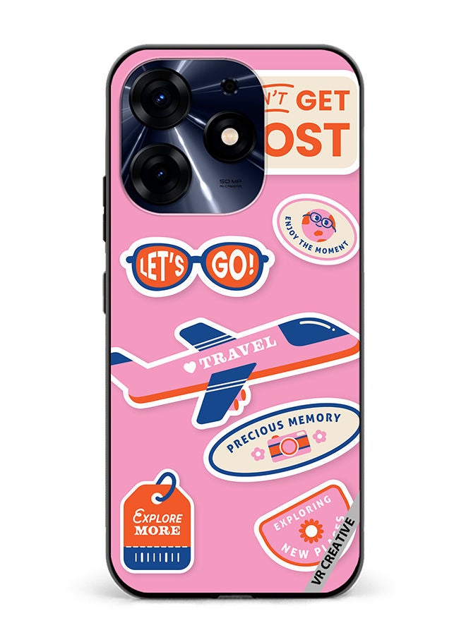 VR CREATIVE Protective Case Cover For Tecno Spark 10 Pro Travel Sticker Design Multicolour - Image 1