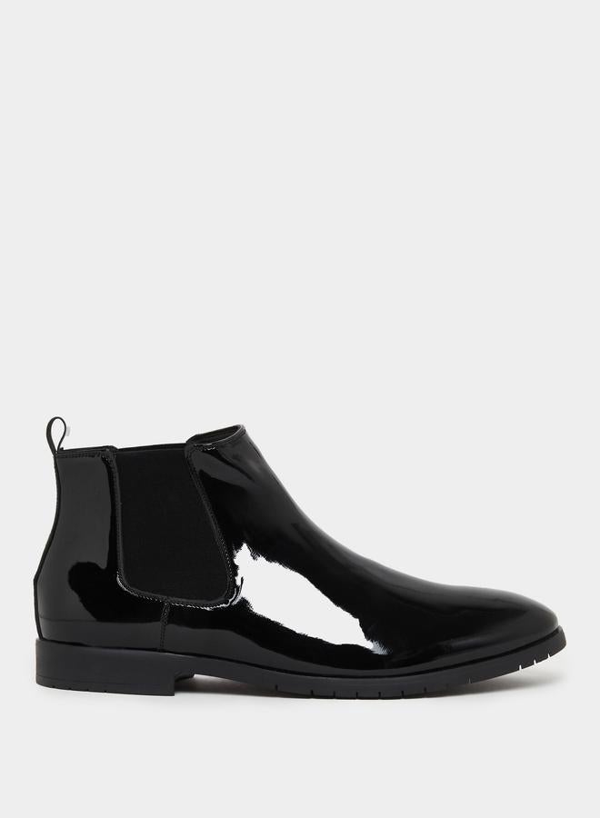 Styli Patent Leather Chelsea Boots - Image 1