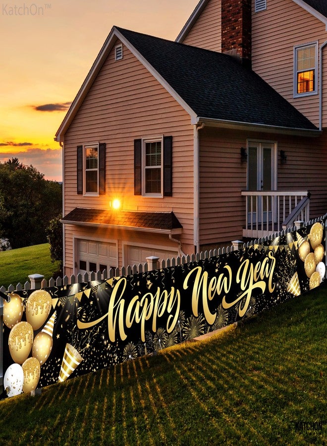كاتشون لافتة "كاتشون، عام جديد سعيد 2026" - مقاس كبير جدًا 120 × 20 بوصة | لافتة حديقة "عام جديد سعيد" لتزيين ليلة رأس السنة 2026 | لافتة ليلة رأس السنة | لوازم حفلات ليلة رأس السنة 2026 | زينة رأس السنة 2026 - Image 4