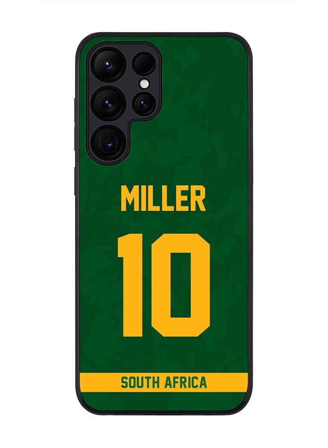 Stylizedd Rugged Black edge case for Samsung Galaxy S24 Ultra, Slim fit Thin Cover- Team South Africa AB de Villiers, Jersey No 17 - Image 1