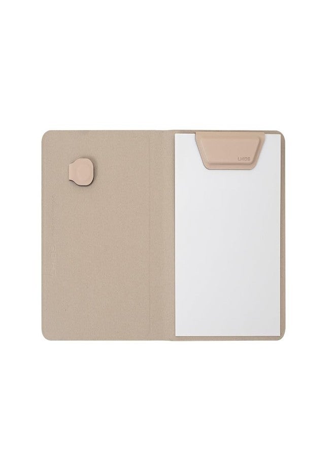 LHiDS A6 Magnetic Padfolio Organizer with Pen Holder & Notepad – Compact Magnetic Notebook Folder for Quick Notes, Work, Study – Apricot - Image 1