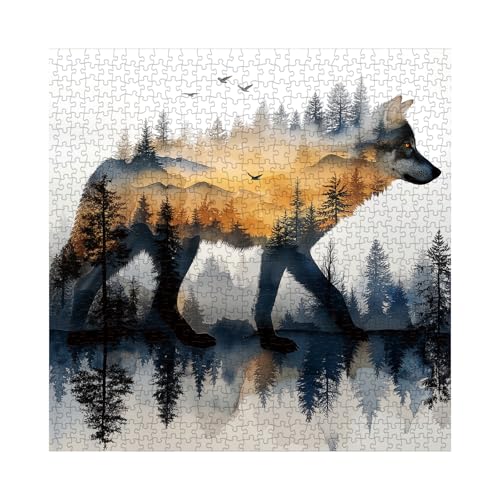 BBOLDIN Art Wolf Animal Puzzles for Adults 1000 Pieces Nature Magic Sunset Landscape Forest Aesthetic Wildlife Jigsaw Puzzles Impossible Hard Challenging Puzzle - Image 5