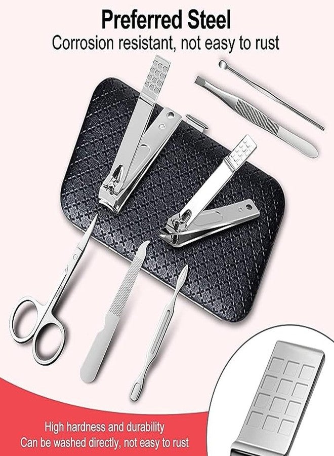 BIRZAR 7 Tools Manicure Set | Travel Mini Nail Clippers Kit | Stainless Steel Professional Grooming Kit With Case | Personal Care Tool Kit (Set of 1,Multicolor) - Image 5