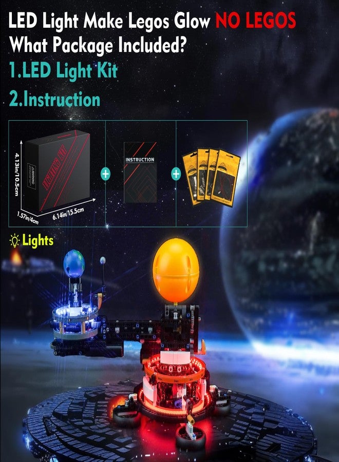 LocoLee Light Compatible with Lego Technic Planet Earth and Moon in Orbit - No Models Only Light, Creative Lighting Set Accessories Compatible with Lego Planet Earth Moon in Orbit 42179 Technic Set - Image 5