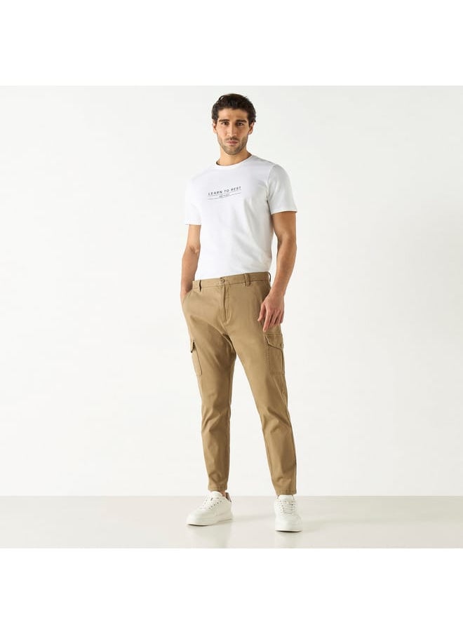 Iconic Iconic Slogan Print Crew Neck T-shirt with Short Sleeves  - Image 2