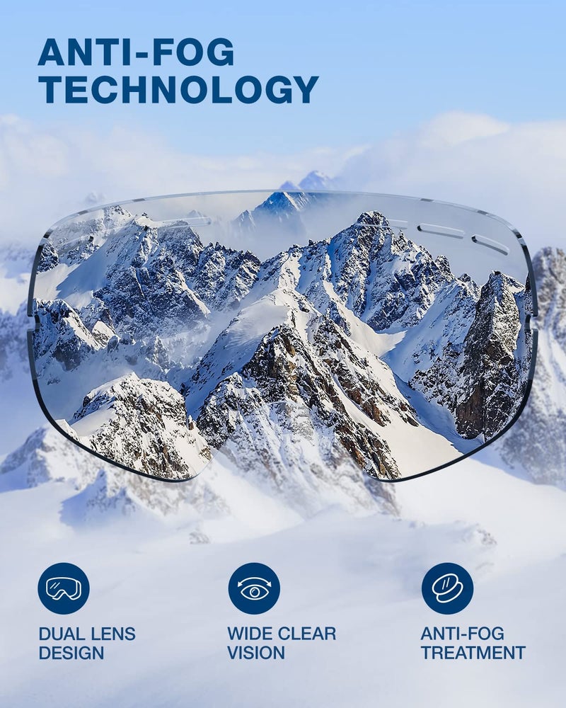 ZIONOR X Ski Snowboard Snow Goggles Replacement Lenses (VLT 8.4% Polarized Silver Lens) - Image 4