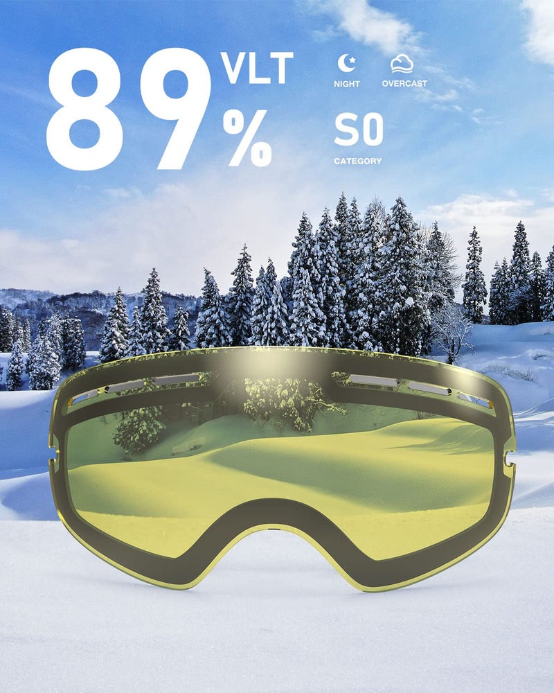 ZIONOR X Ski Snowboard Snow Goggles Replacement Lenses (VLT 8.4% Polarized Silver Lens) - Image 2