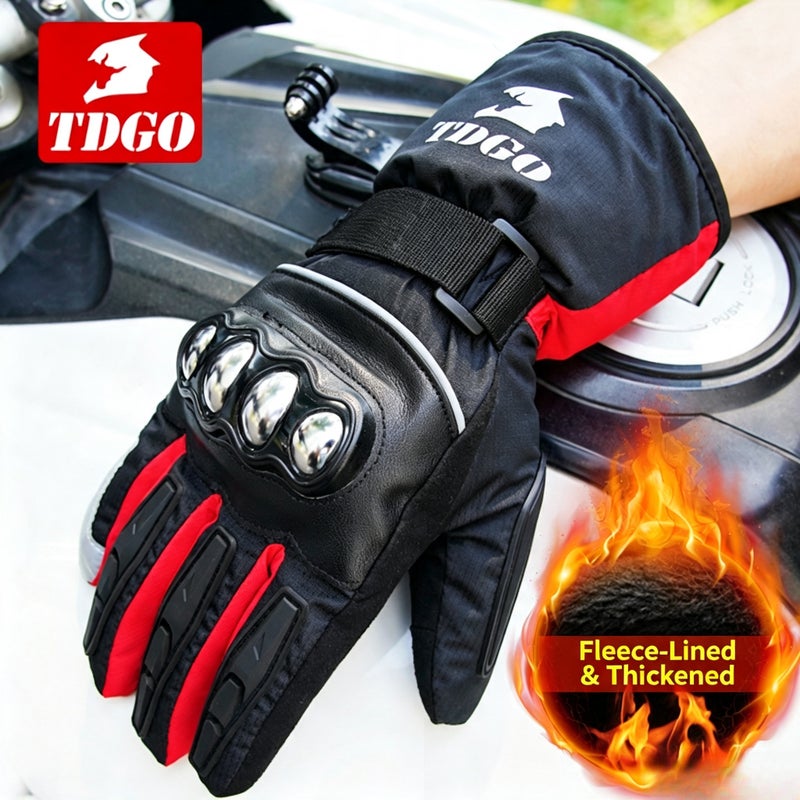 Winter Motorcycle Riding Gloves with Knuckle Protection - Image 1