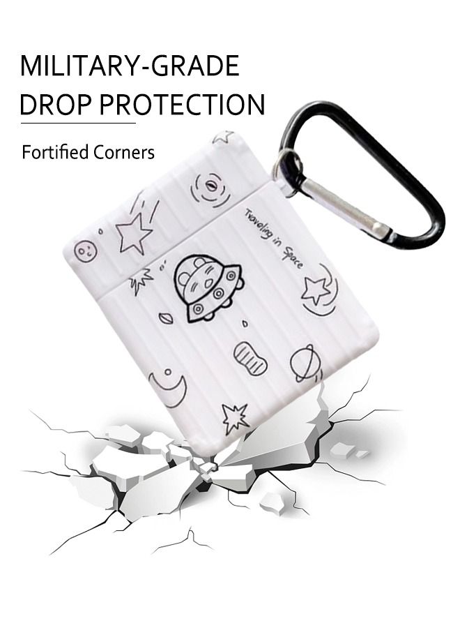 Compatible with Bluetooth headset 1/2 Case Cover Silicone Protective Premium Silicon with carabiner TPU Antislip Scratch Resistant Drop Proof Full Antilost Strap  - Image 2