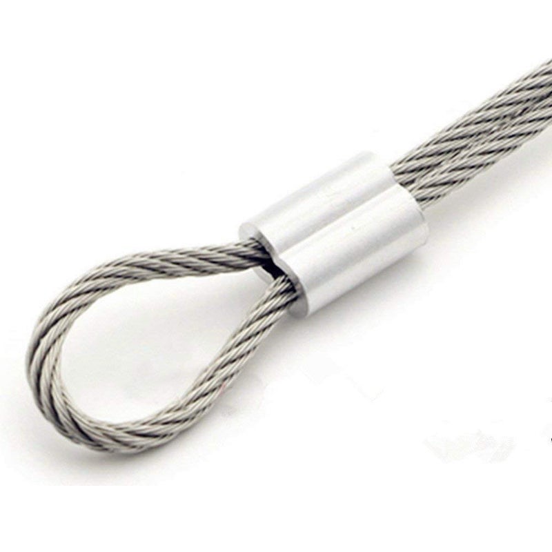 Accessbuy 3/16" Aluminum Crimping Loop Sleeves,Wire Rope Sleeves,Aluminum Gritted Crimping Sleeve,Cable Crimps Ferrule for 3/16" Diameter Wire Rope and Cable Line 50 Pieces - Image 3