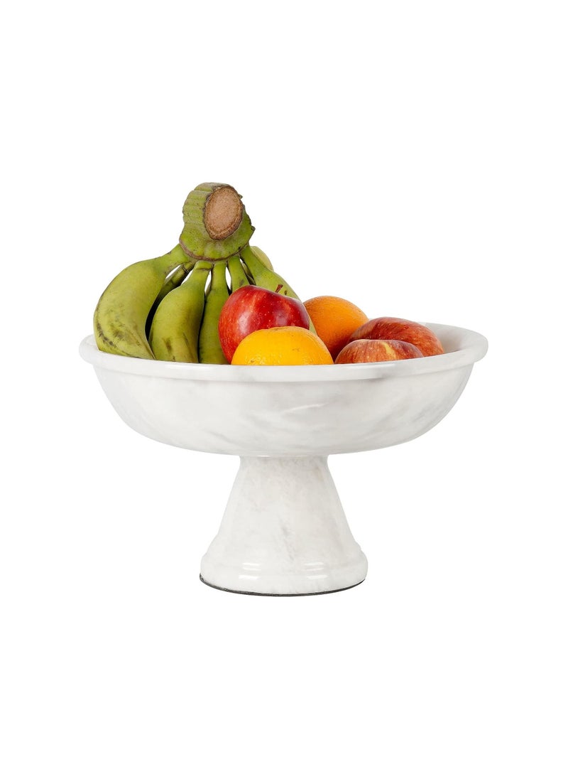 RADICALn - Radicaln handmade Fruit Bowl White Marble 12" Inch Fruit & Vegetable Storage for Kitchen Counter - Kitchen Décor Fruits Holder for Dining Table - Kitchen Organization - Image 1