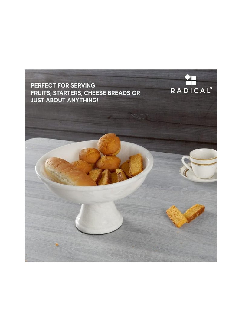 RADICALn - Radicaln handmade Fruit Bowl White Marble 12" Inch Fruit & Vegetable Storage for Kitchen Counter - Kitchen Décor Fruits Holder for Dining Table - Kitchen Organization - Image 1