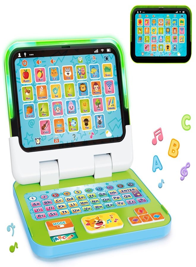 GMAOPHY Learning Toy for Kids 1 2 3 Year Old Boys Girls, Learning Laptop for Toddlers 1-3, Interactive Educational Toys with Music Sounds Lights, Christmas Birthday Gifts for Baby Kids Age 12-18 Months, Green - Image 1