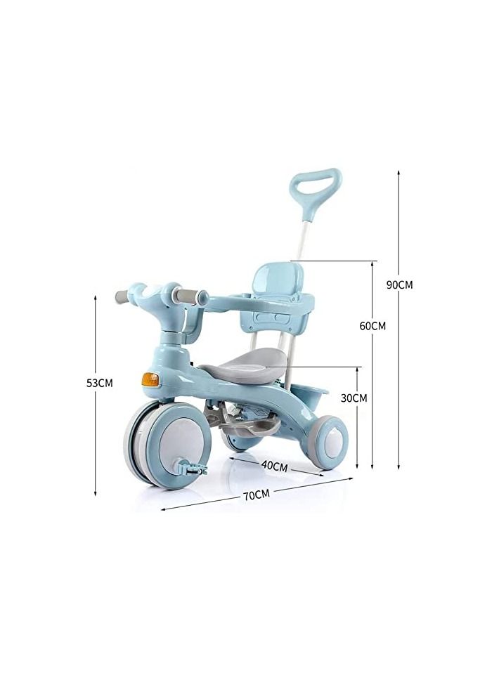 3 In 1 Kids Tricycle Baby ABS Foot Pedals Storage Bag Sponge Guardrail And Shock-Absorbing Wheels For 1-6 Years Old  - Image 2