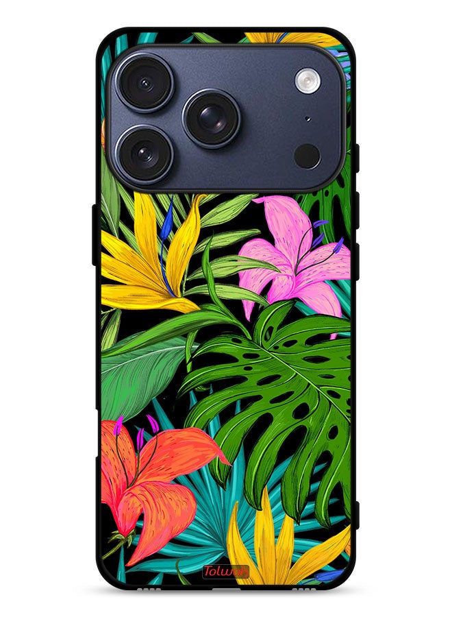 Tolwak Apple iPhone 17 Pro Protective Case Cover Pattern Tropical Flowers Leaves - Image 1