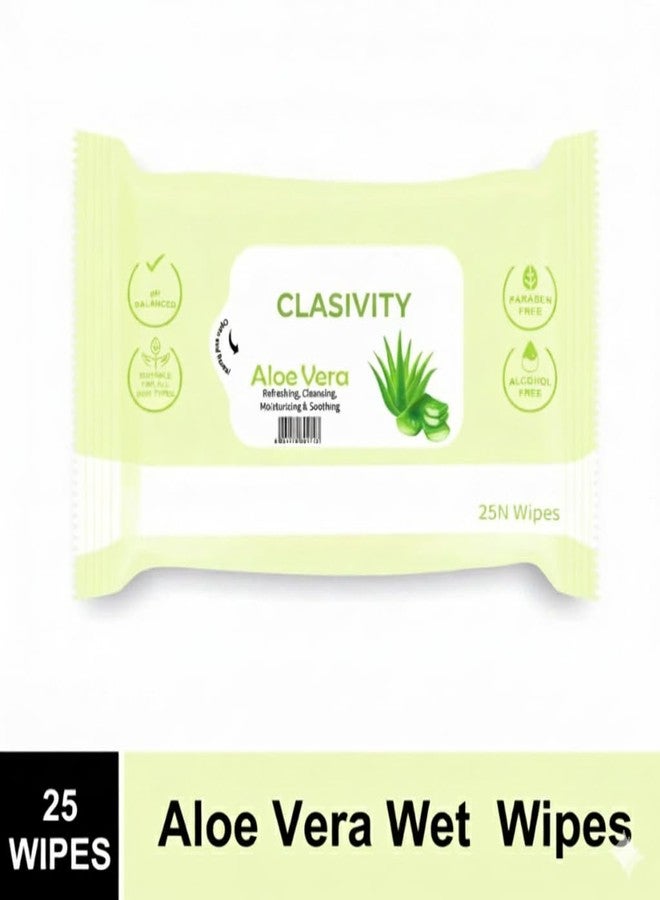 CLASIVITY Aloe Vera Wet Wipes | Gentle, Alcohol-Free | Soft & Skin-Friendly | For Face, Hands & Body - Image 4