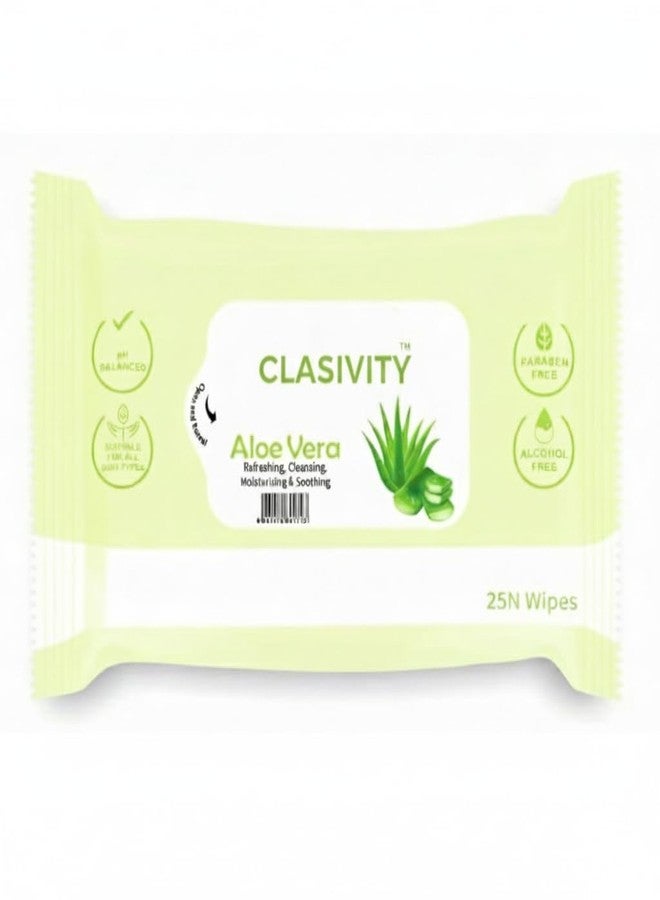 CLASIVITY Aloe Vera Wet Wipes | Gentle, Alcohol-Free | Soft & Skin-Friendly | For Face, Hands & Body - Image 1
