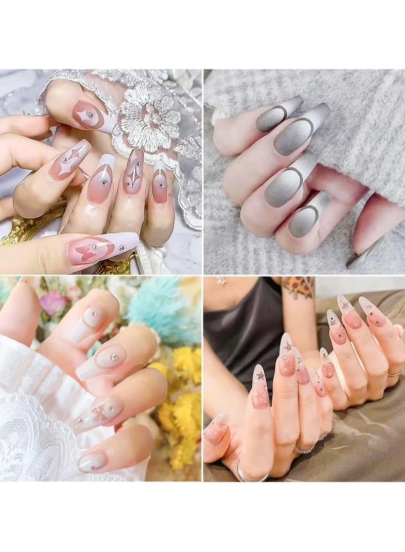 Goolsky 6 Sheets Hollow Out Nail Stencil Sticker for Nail Art Spray Paint Decals Star Butterfly Bear French Design Gel Polish Manicure Template - Image 2