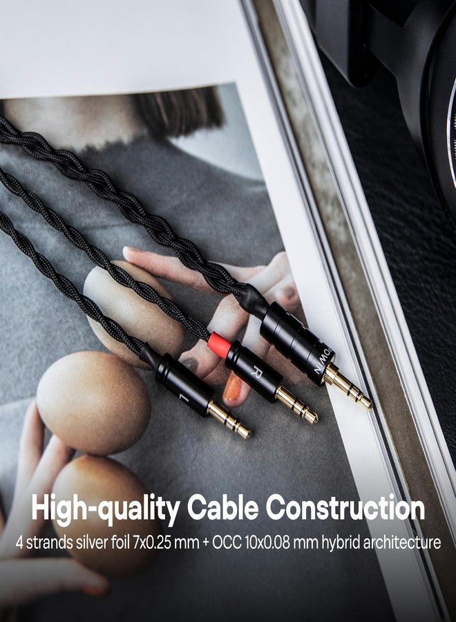 Linsoul Tripowin Nova Monitor Headphone Cable, Over-Ear Headphone Wire, 4-Strand Silver Foil/OCC Hybrid Upgrade Cable, 2M, Dual 3.5mm to 4.4mm/3.5mm/XLR Plug, for Musicians Audiophiles (4.4mm, Black) - Image 3