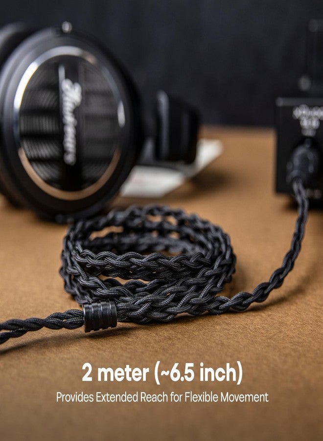 Linsoul Tripowin Nova Monitor Headphone Cable, Over-Ear Headphone Wire, 4-Strand Silver Foil/OCC Hybrid Upgrade Cable, 2M, Dual 3.5mm to 4.4mm/3.5mm/XLR Plug, for Musicians Audiophiles (4.4mm, Black) - Image 4