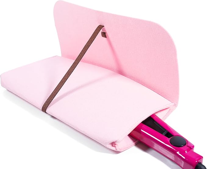 Hair Straightener Mat Pouch Made from Heat Resistant Safety Felt Ideal for Home Travel Black