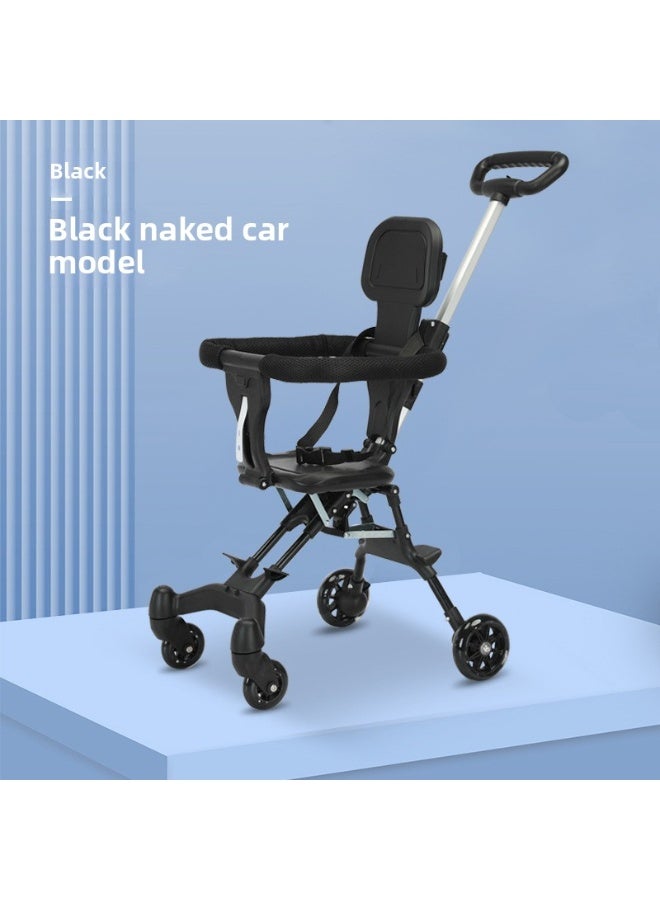 ORiTi Baby Stroller Is A Walking Tool For Children, The Baby Stroller Can Be Folded With One Button And Seated In Both Directions - Pu Black  - Image 1