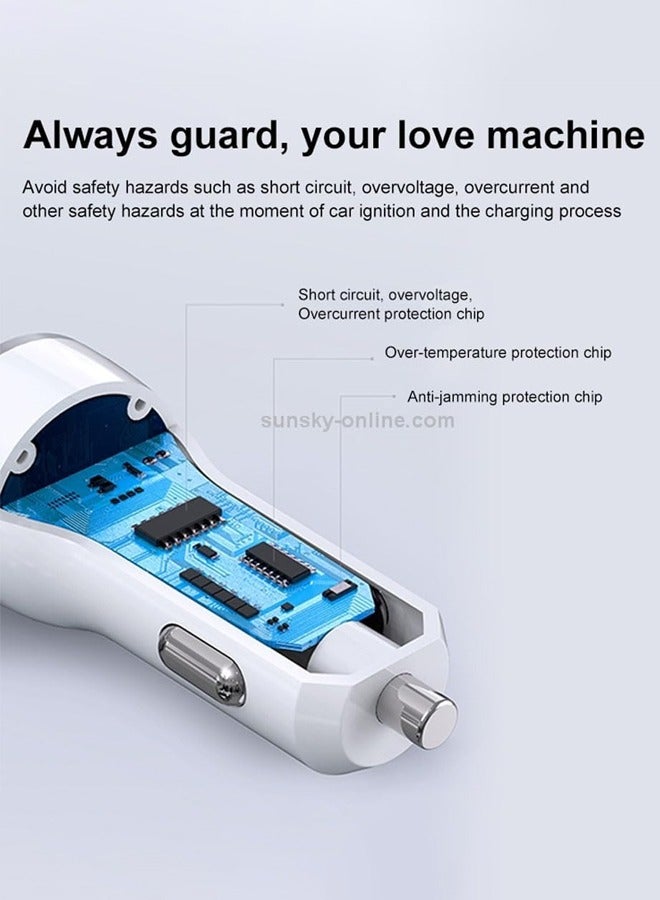 Taimi Smart Car Charger Dual USB Car Charger Adapter-White - Image 3