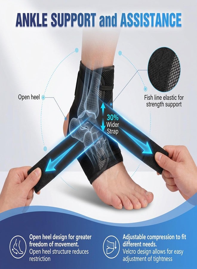 Gviipk Ankle Brace for Sprained Ankle, Quick Lace Up Ankle Brace Support Women Men, Foot Brace Ankle for Plantar Fasciitis Relief and Achilles Tendonitis Wrap, Injury Recover, Running, Sports -XXXXS - Image 4
