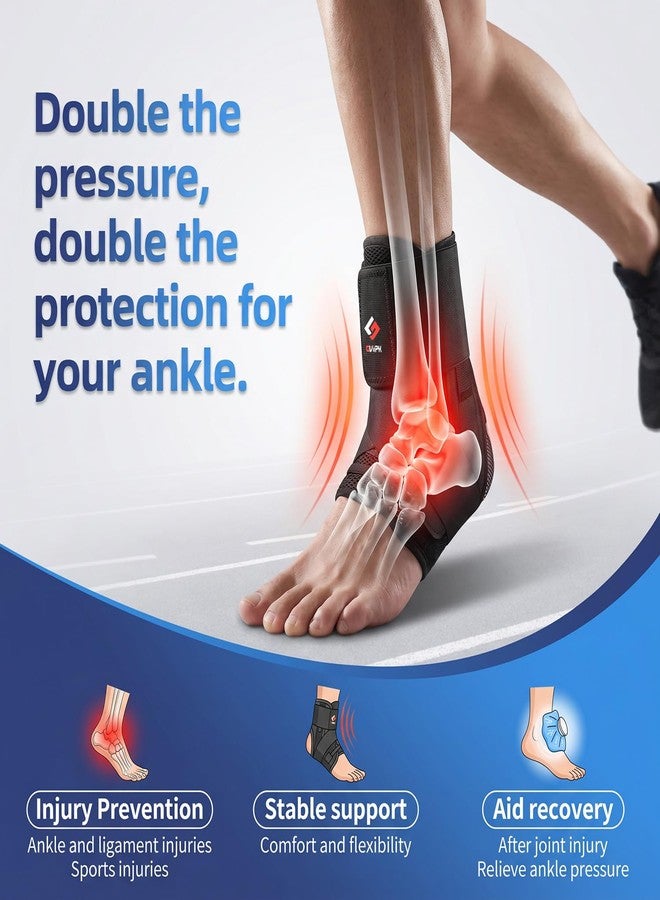 Gviipk Ankle Brace for Sprained Ankle, Quick Lace Up Ankle Brace Support Women Men, Foot Brace Ankle for Plantar Fasciitis Relief and Achilles Tendonitis Wrap, Injury Recover, Running, Sports -XXXXS - Image 5
