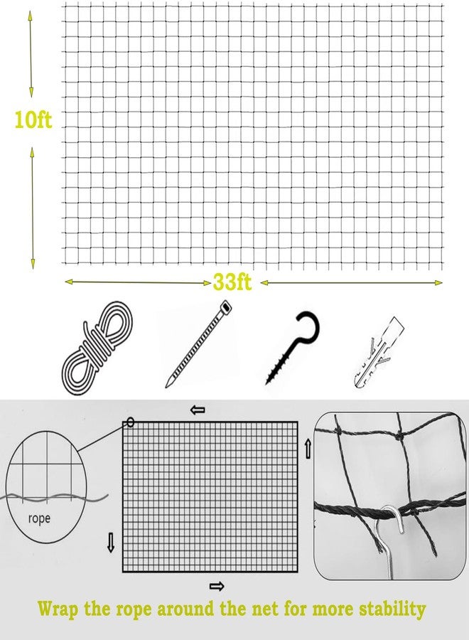 JUMXSRLE Balcony Netting for Cats, Wire-Reinforced Cat Net, Bite and Tear-Resistant, UV and Weather-Resistant, Balcony Cat Anti-Fall Netting for Pets (10x3m-black) - Image 3