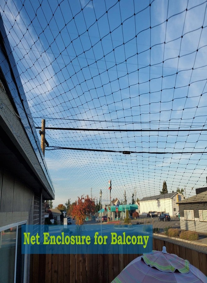 JUMXSRLE Balcony Netting for Cats, Wire-Reinforced Cat Net, Bite and Tear-Resistant, UV and Weather-Resistant, Balcony Cat Anti-Fall Netting for Pets (10x3m-black) - Image 5