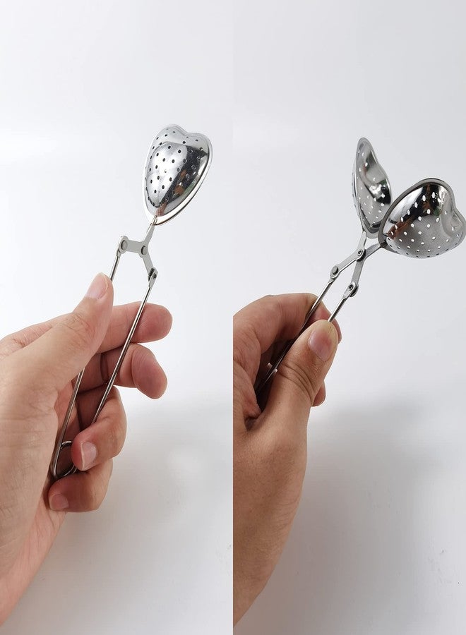 ROYHOO10PCS Stainless Steel Tea Filters Loose Leaf Tea Infuser Strainers Reusable Interval Diffuser Heart-shaped Tea Partition Spoon - Image 2