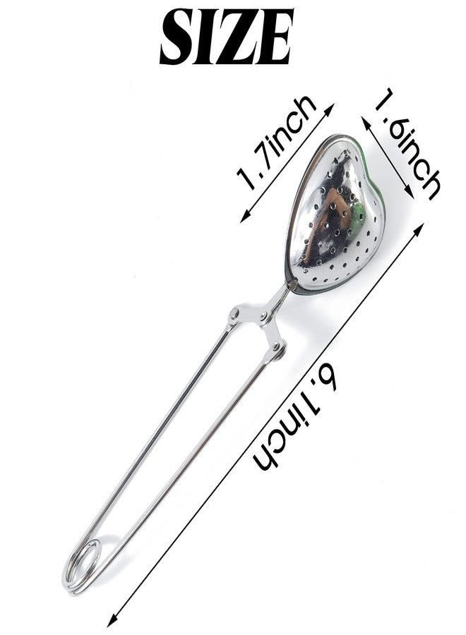 ROYHOO10PCS Stainless Steel Tea Filters Loose Leaf Tea Infuser Strainers Reusable Interval Diffuser Heart-shaped Tea Partition Spoon - Image 3