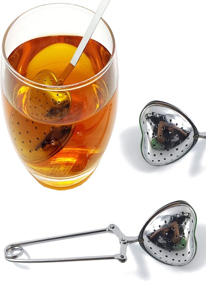 ROYHOO10PCS Stainless Steel Tea Filters Loose Leaf Tea Infuser Strainers Reusable Interval Diffuser Heart-shaped Tea Partition Spoon - Image 4