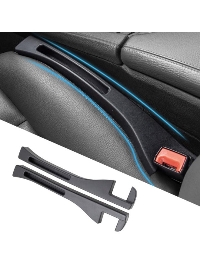 2 in 1 Car Seat Gap Organizer - Black - Universal Fit, Storage Pockets Adjust, 2 Set Car Seat Crevice Storage Box, Helps Reduce Distracted Driving & Holds Phone, Money, Cards, Keys, Remote - Image 1