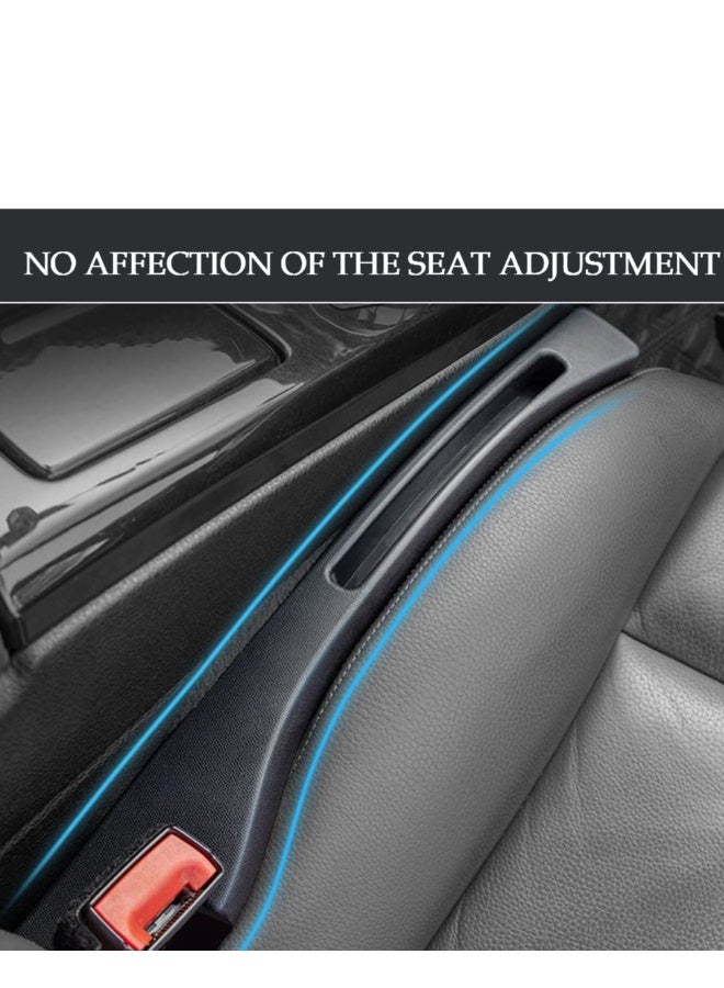 2 in 1 Car Seat Gap Organizer - Black - Universal Fit, Storage Pockets Adjust, 2 Set Car Seat Crevice Storage Box, Helps Reduce Distracted Driving & Holds Phone, Money, Cards, Keys, Remote - Image 4
