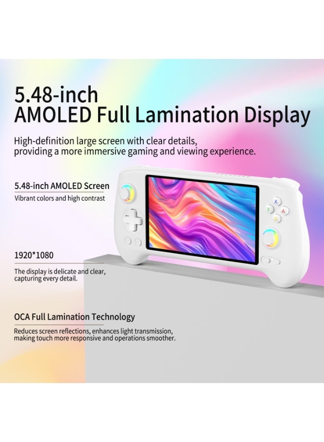 أنبيرنيك RG557 لعبة يدوية قديمة تعمل بنظام أندرويد 14 بشاشة OLED تعمل باللمس بحجم 5.48 إنش، ونظام DP وWiFi وبلوتوث، عصا تحكم هال، بطارية 5500 مللي أمبير، معالج ديناميستي 8300 الرائد، 12GB ذاكرة RAM، و 256GB تخزين. - Image 4