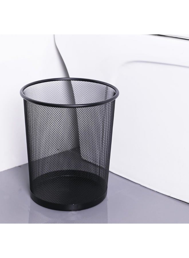 Haofy Metal Mesh Trash Can, Sturdy Iron Trash Bin, Circular Shape, Convenient, Lightweight, Compact, High Strength, Mesh Trash Can for Kitchen Bathroom Office Room (Black), Haofyhx1ds97tg2-11 - Image 5