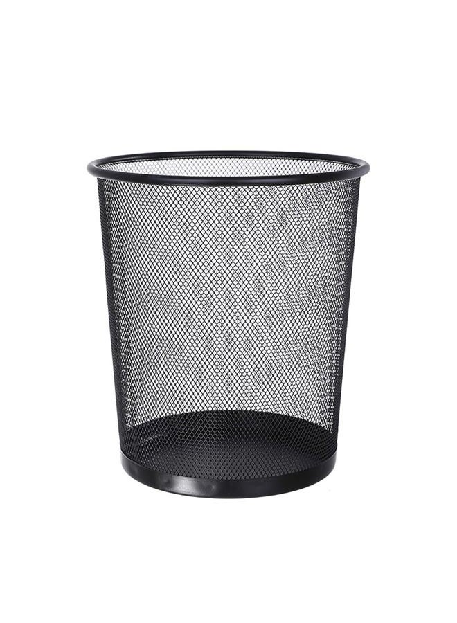 Haofy Metal Mesh Trash Can, Sturdy Iron Trash Bin, Circular Shape, Convenient, Lightweight, Compact, High Strength, Mesh Trash Can for Kitchen Bathroom Office Room (Black), Haofyhx1ds97tg2-11 - Image 1