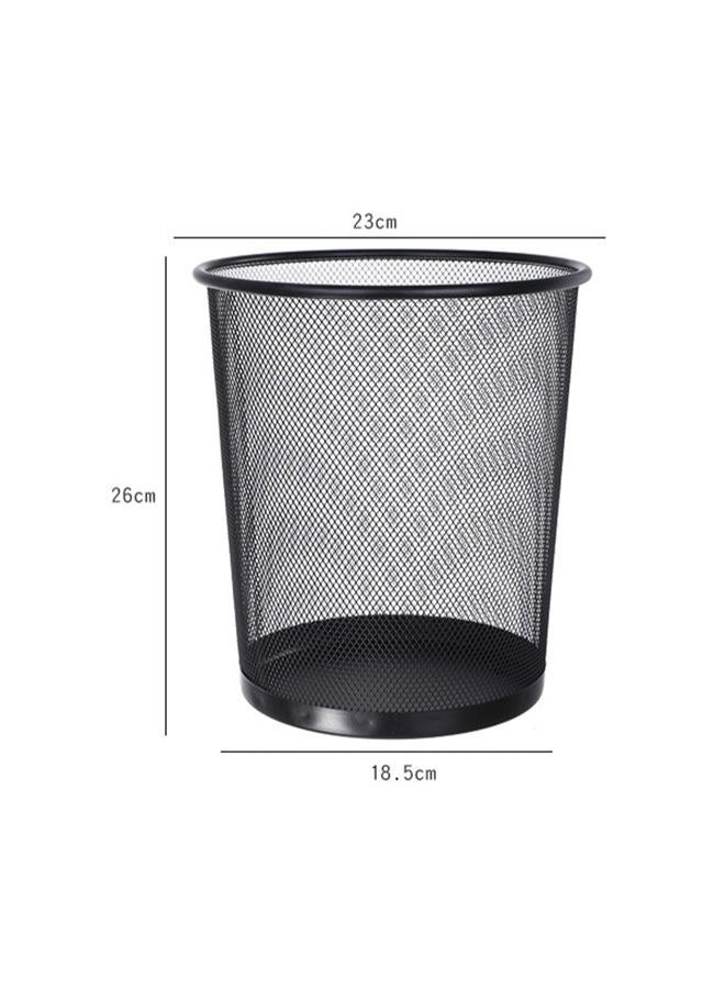 Haofy Metal Mesh Trash Can, Sturdy Iron Trash Bin, Circular Shape, Convenient, Lightweight, Compact, High Strength, Mesh Trash Can for Kitchen Bathroom Office Room (Black), Haofyhx1ds97tg2-11 - Image 3