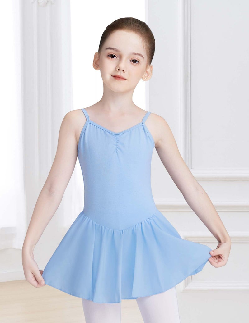 LingTing Ballet Dress for Girls Blue Ballerina Outfits Kids Camisole Gymnastic Dance Leotards with Chiffon Skirt - Image 2