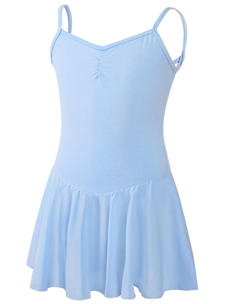LingTing Ballet Dress for Girls Blue Ballerina Outfits Kids Camisole Gymnastic Dance Leotards with Chiffon Skirt - Image 5