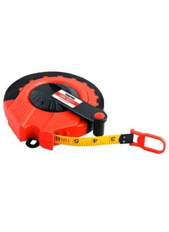 GEEPAS 50M Fibreglass Long Measuring Tape, ABS case- Made of Strong and Long-lasting Fiberglass Material, Tough Outer Case and Metal Ring at End Red/Black/Yellow 11x6x7inch  - Image 1