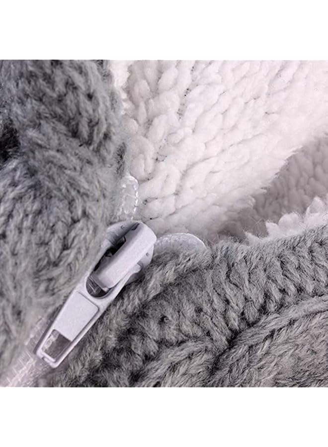 erorex Newborn Baby Swaddle Blanket Thick Baby Kids Toddler Knit Soft Warm Fleece Blanket Swaddle Sleeping Bag Sleep Sack Stroller Unisex Wrap For 0 12 Month Baby Boys Girls Gray  - Image 2